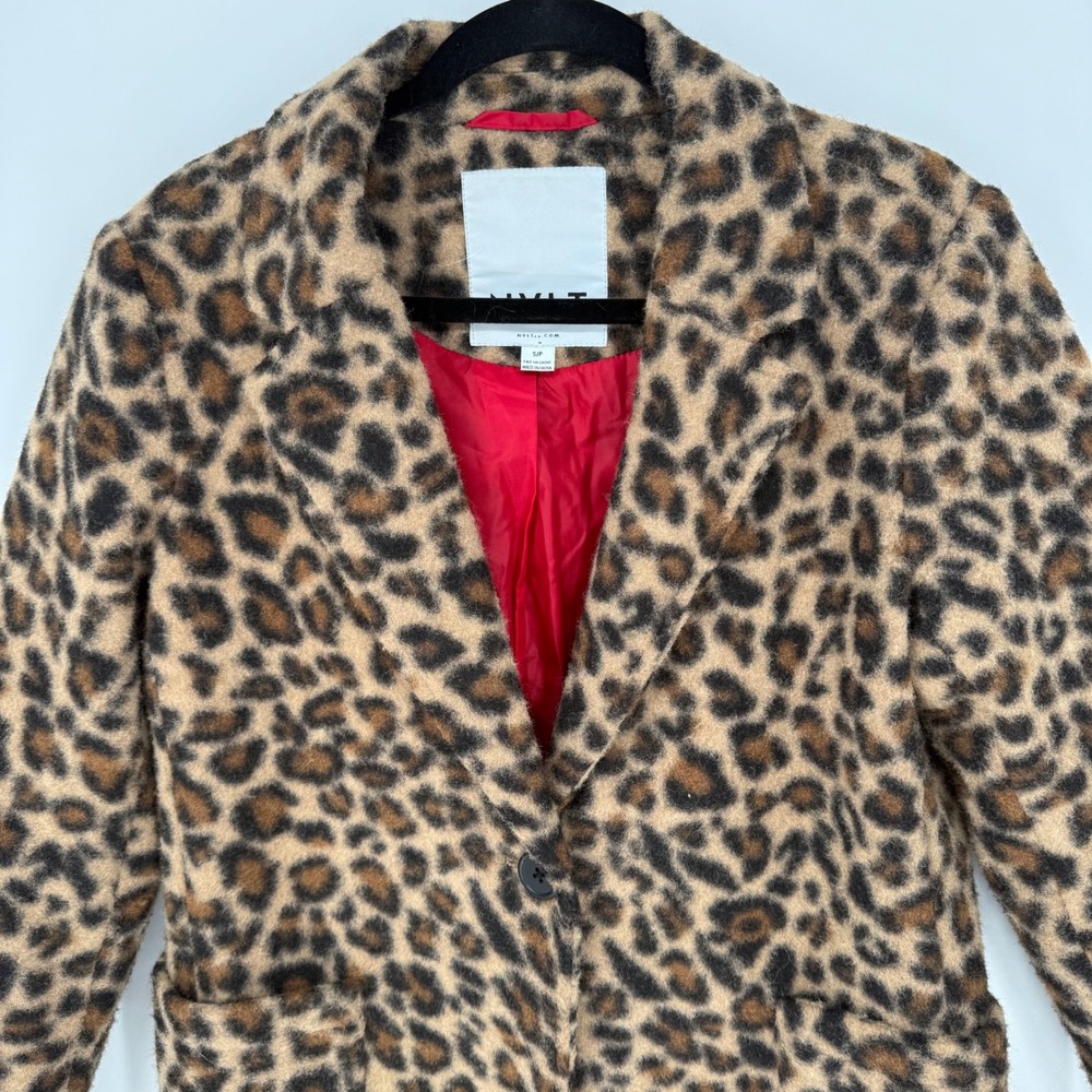 NVLT LEOPARD PRINT SINGLE-BREASTED SINGLE BUTTON … - image 2